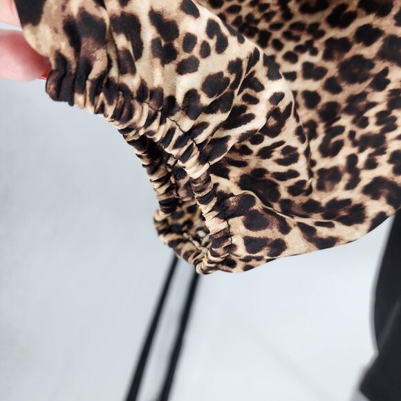 Tommy Hilfiger Womens Plus 22W Black Dress Leopard Print Collar Sheer Sleeve - Picture 3 of 12